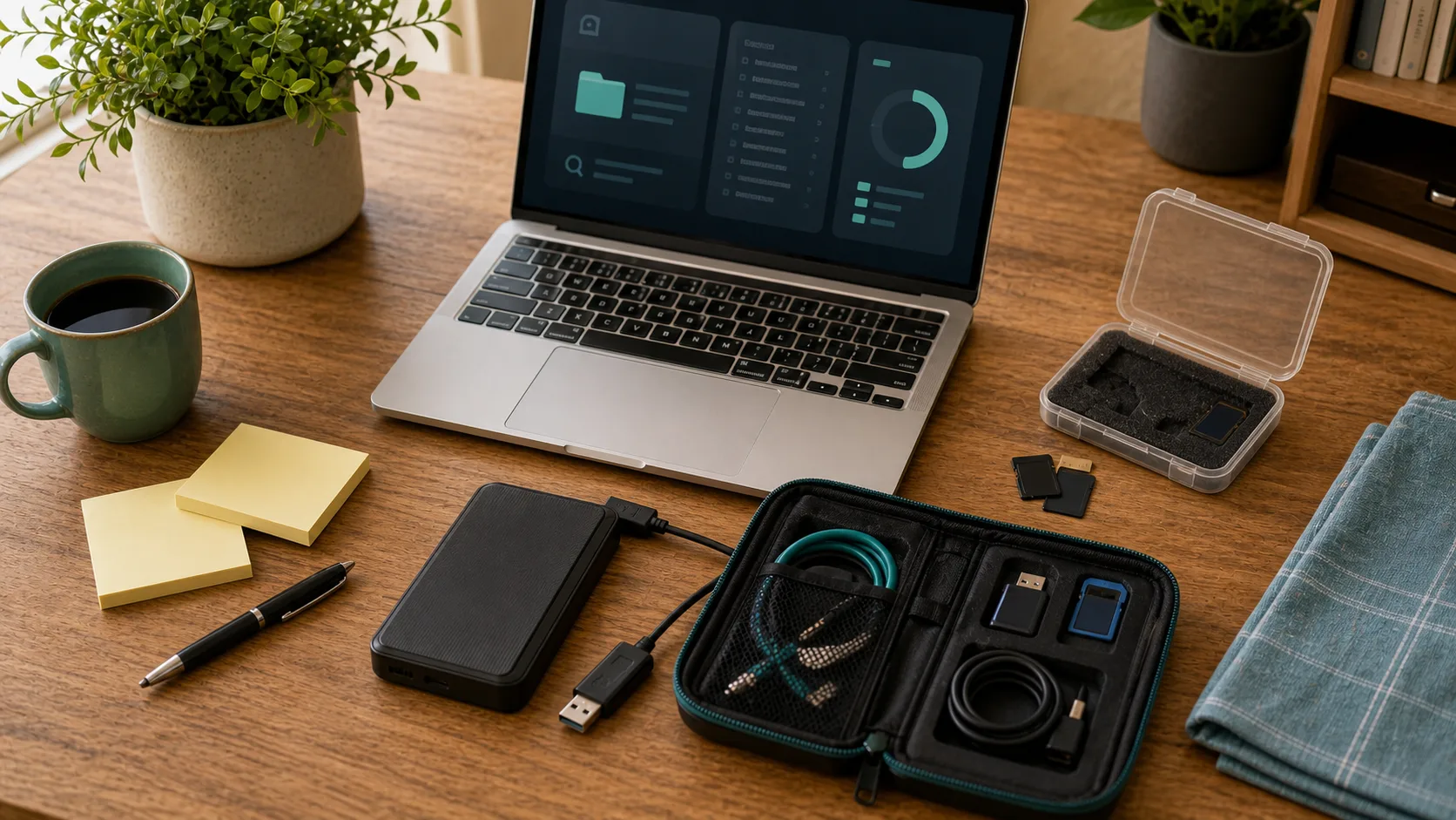 Disque de sauvegarde et ordinateur portable pour la récupération de fichiers